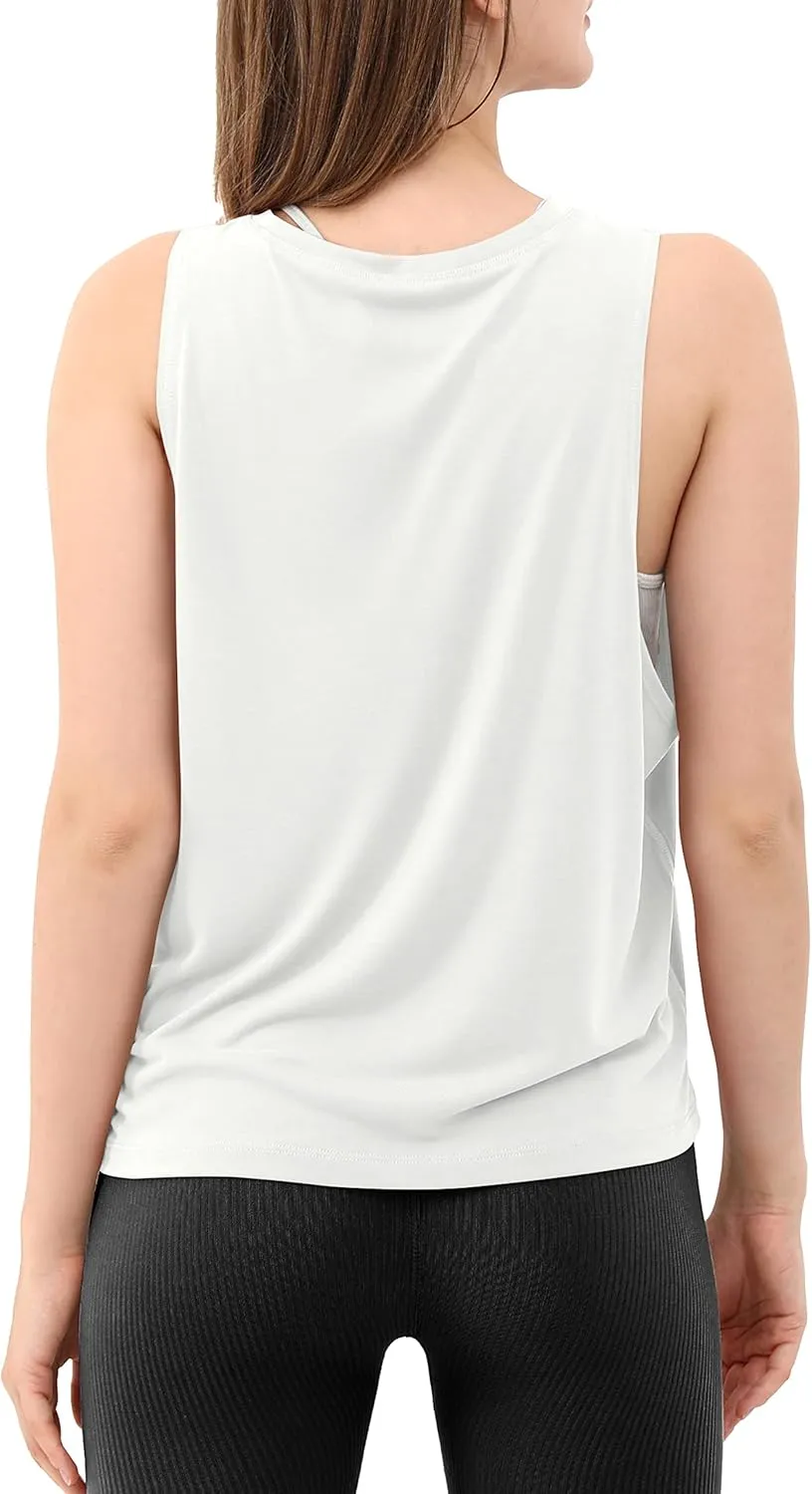 ODODOS 3-Pack Loose Tank Tops for Women Sleeveless Gym Athletic Workout Tops Yoga Shirts