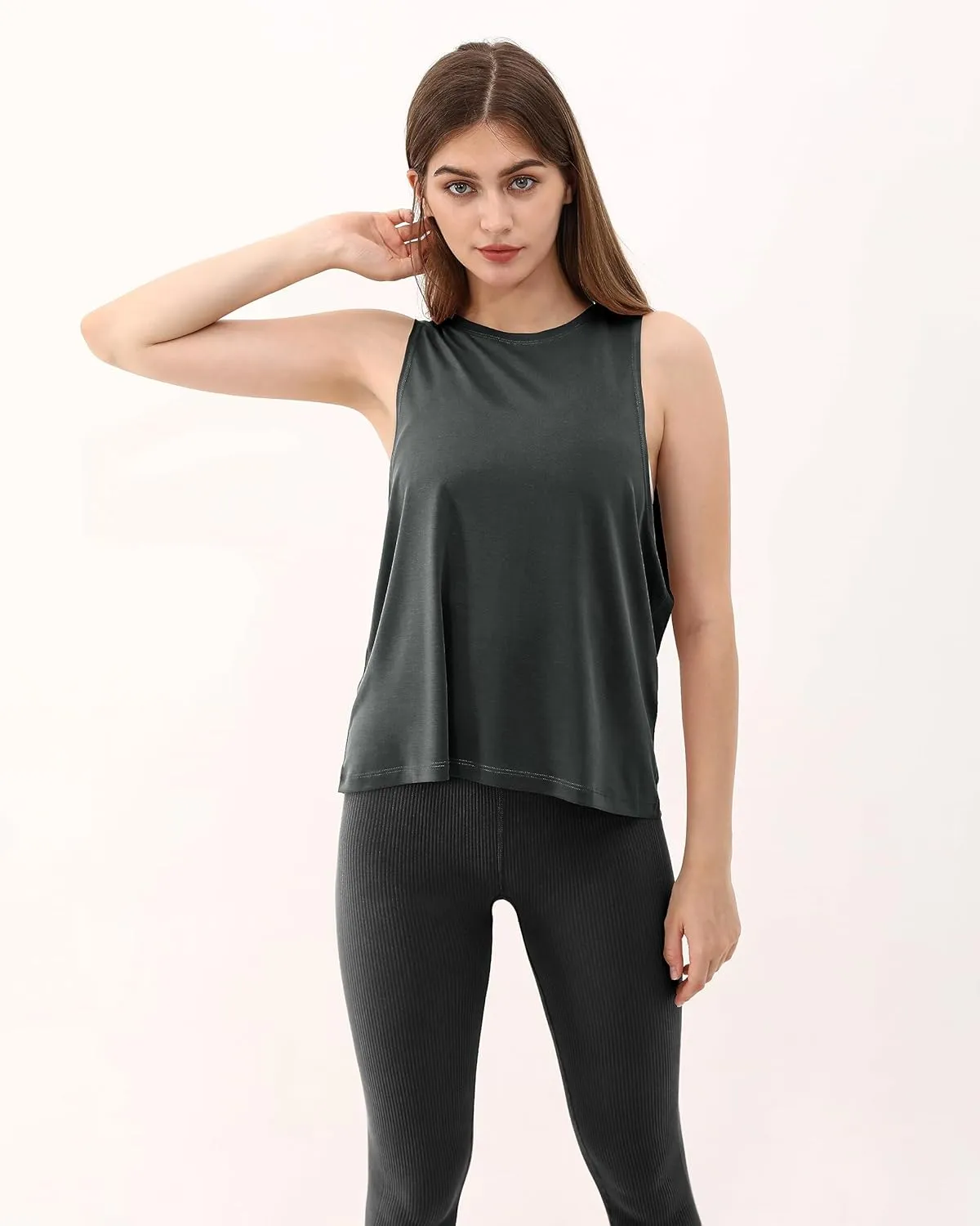 ODODOS 3-Pack Loose Tank Tops for Women Sleeveless Gym Athletic Workout Tops Yoga Shirts