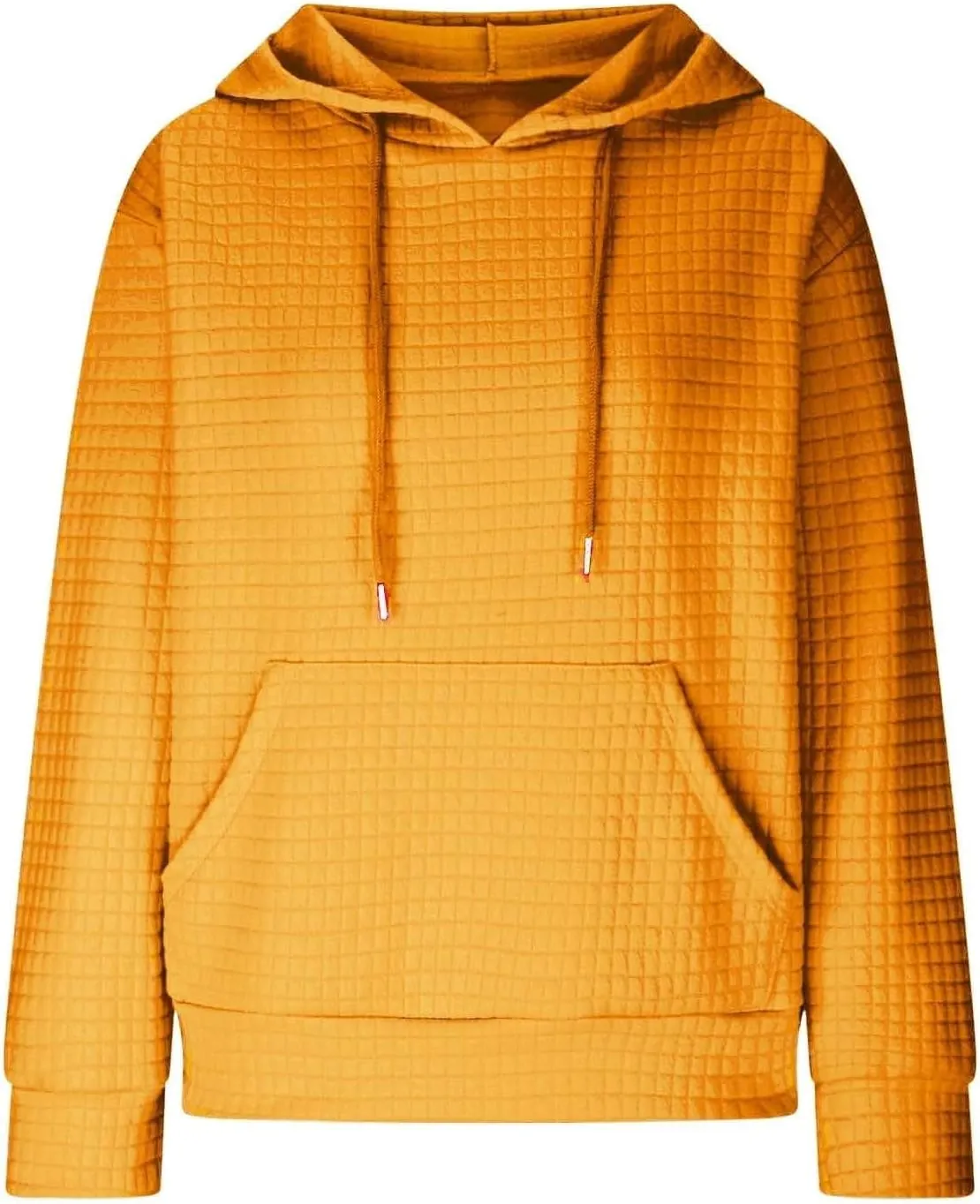 Oversized Hoodies for Women Athleisure Quilted Drawstring Crewneck Sweatshirts Fall Knit Pullover Sweaters with Pocket