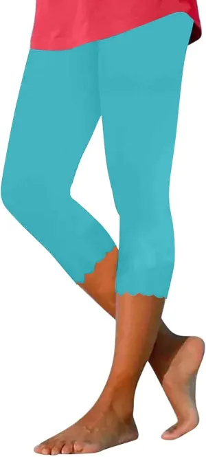 Pants for Women Pants 2024 High Waisted Yoga Capri Pants Lightweight Comfortable Solid Color Soft Casual Pants for