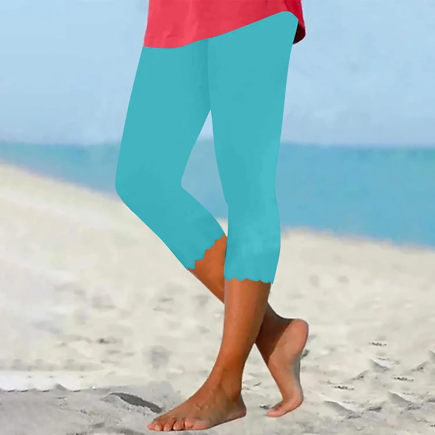 Pants for Women Pants 2024 High Waisted Yoga Capri Pants Lightweight Comfortable Solid Color Soft Casual Pants for