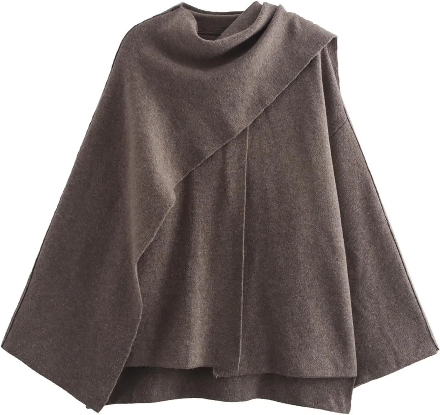 Perbai Women's Oversized Scarf Jacket Cardigan Sweater Trench Coats Side Split Fall Winter Peacoat Shawl Wraps