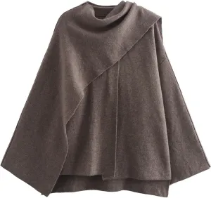 Perbai Women's Oversized Scarf Jacket Cardigan Sweater Trench Coats Side Split Fall Winter Peacoat Shawl Wraps