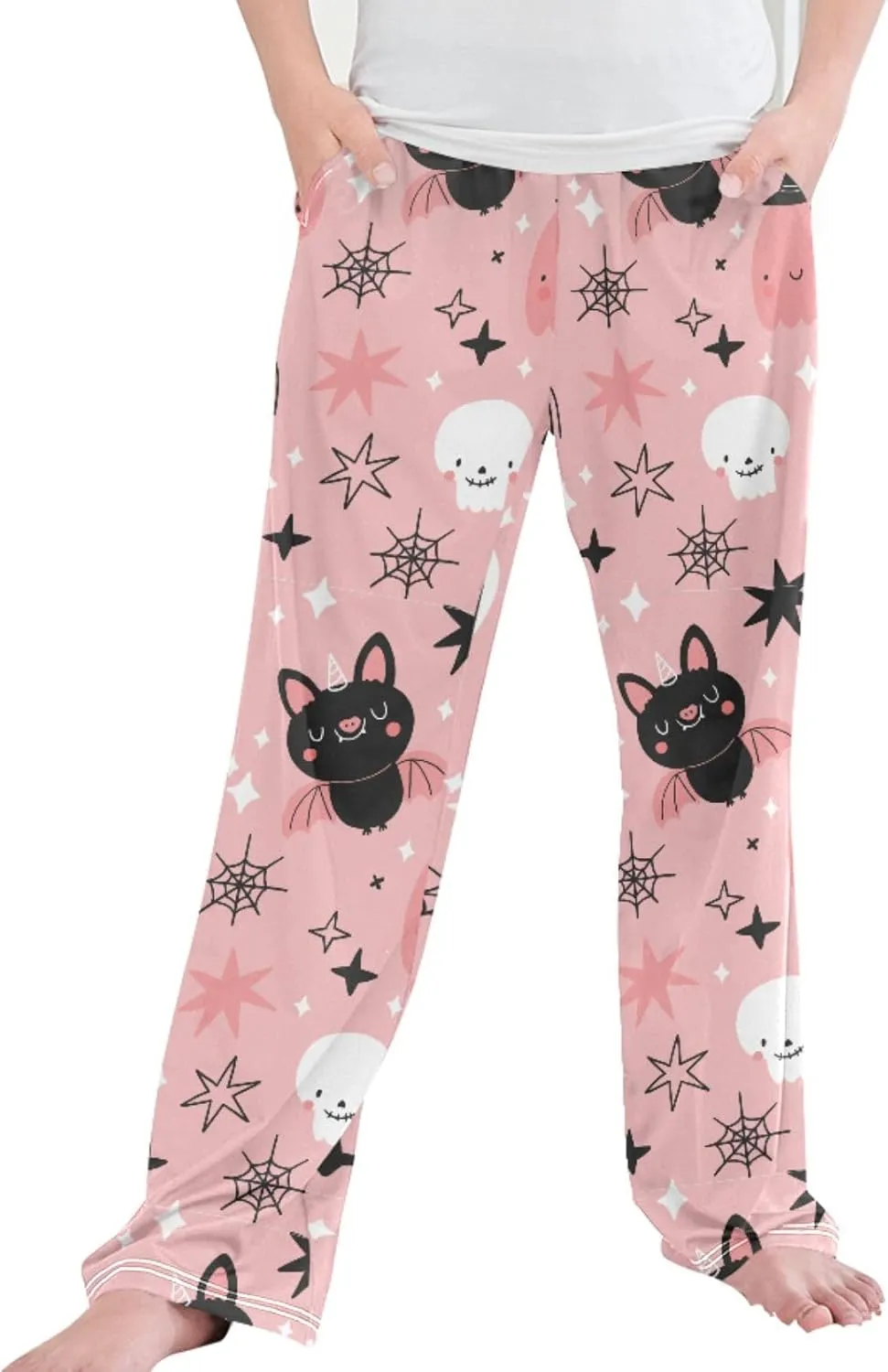 Pigsaly Boys' Pants Happy Halloween Cute Ghost Pumpkin Long Bottoms Stars Skull Bat Jogger Pants Elastic Waist Trousers S