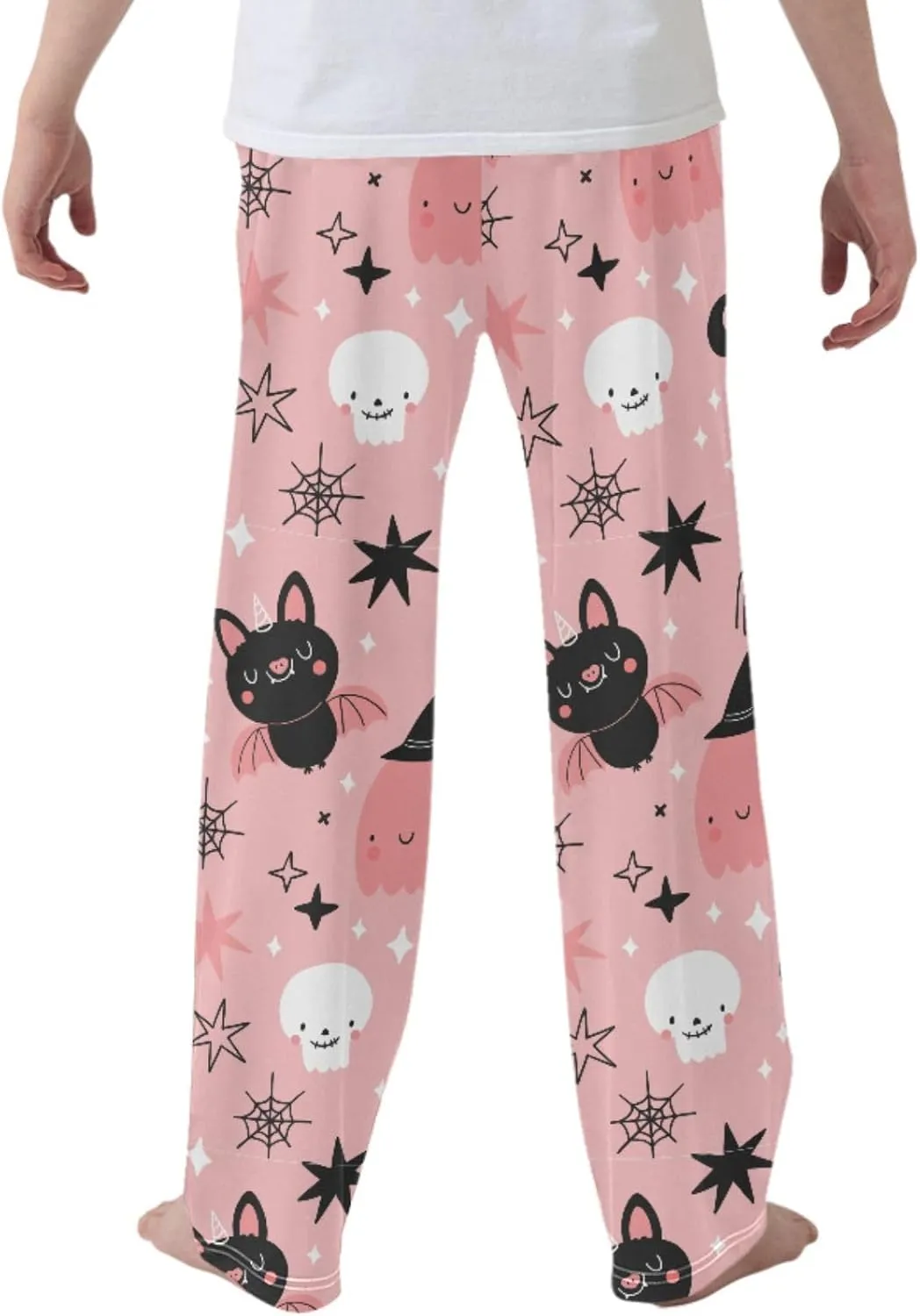 Pigsaly Boys' Pants Happy Halloween Cute Ghost Pumpkin Long Bottoms Stars Skull Bat Jogger Pants Elastic Waist Trousers S