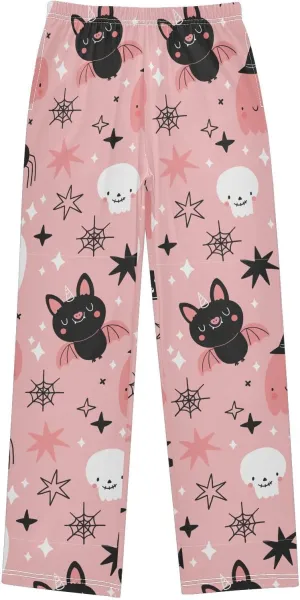 Pigsaly Boys' Pants Happy Halloween Cute Ghost Pumpkin Long Bottoms Stars Skull Bat Jogger Pants Elastic Waist Trousers S