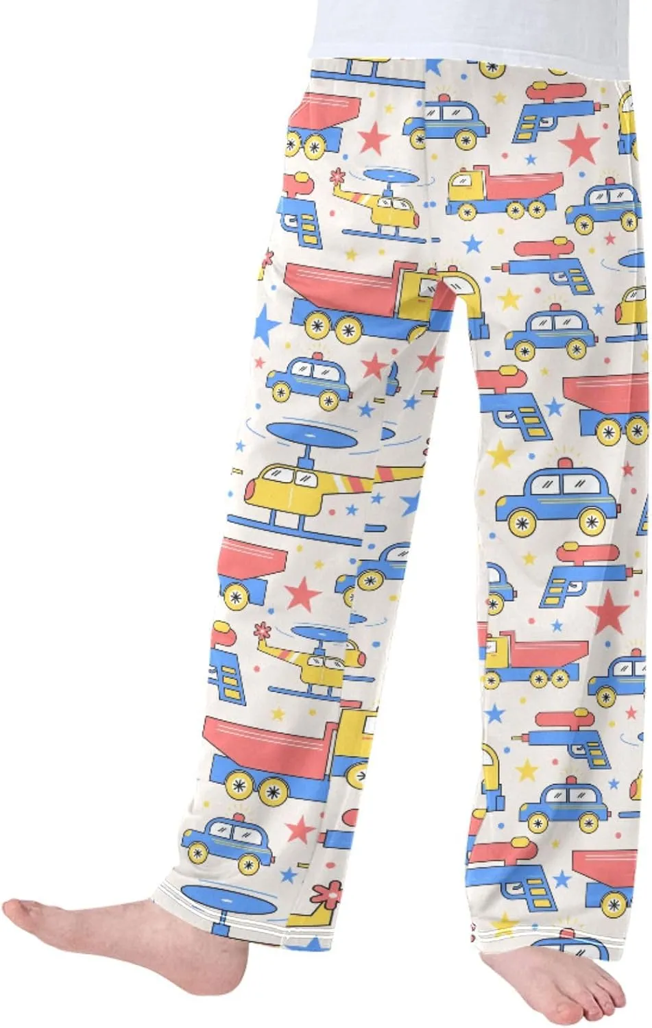 Pigsaly Boys' Pants Toys Car Truck Long Bottoms Star Gun Helicopter Jogger Pants Elastic Waist Trousers with Pockets S