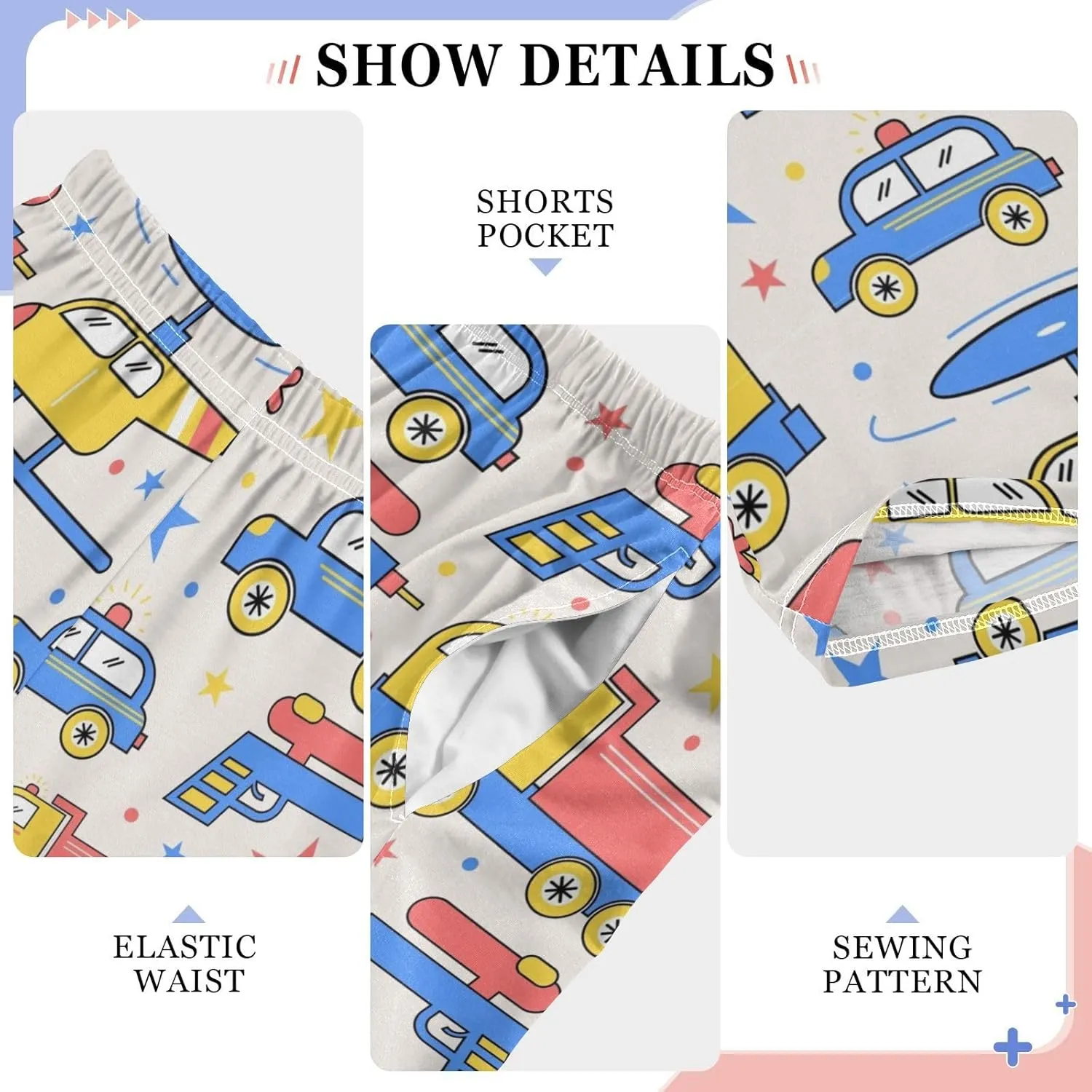 Pigsaly Boys' Pants Toys Car Truck Long Bottoms Star Gun Helicopter Jogger Pants Elastic Waist Trousers with Pockets S