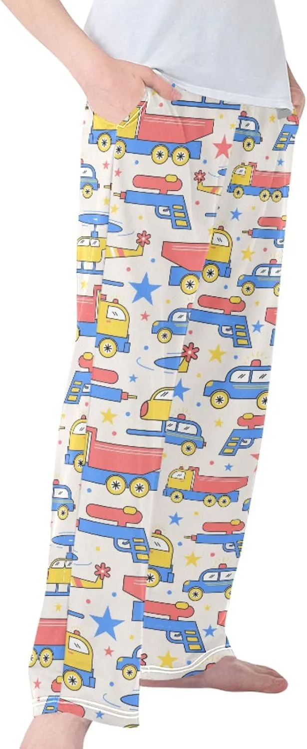 Pigsaly Boys' Pants Toys Car Truck Long Bottoms Star Gun Helicopter Jogger Pants Elastic Waist Trousers with Pockets S