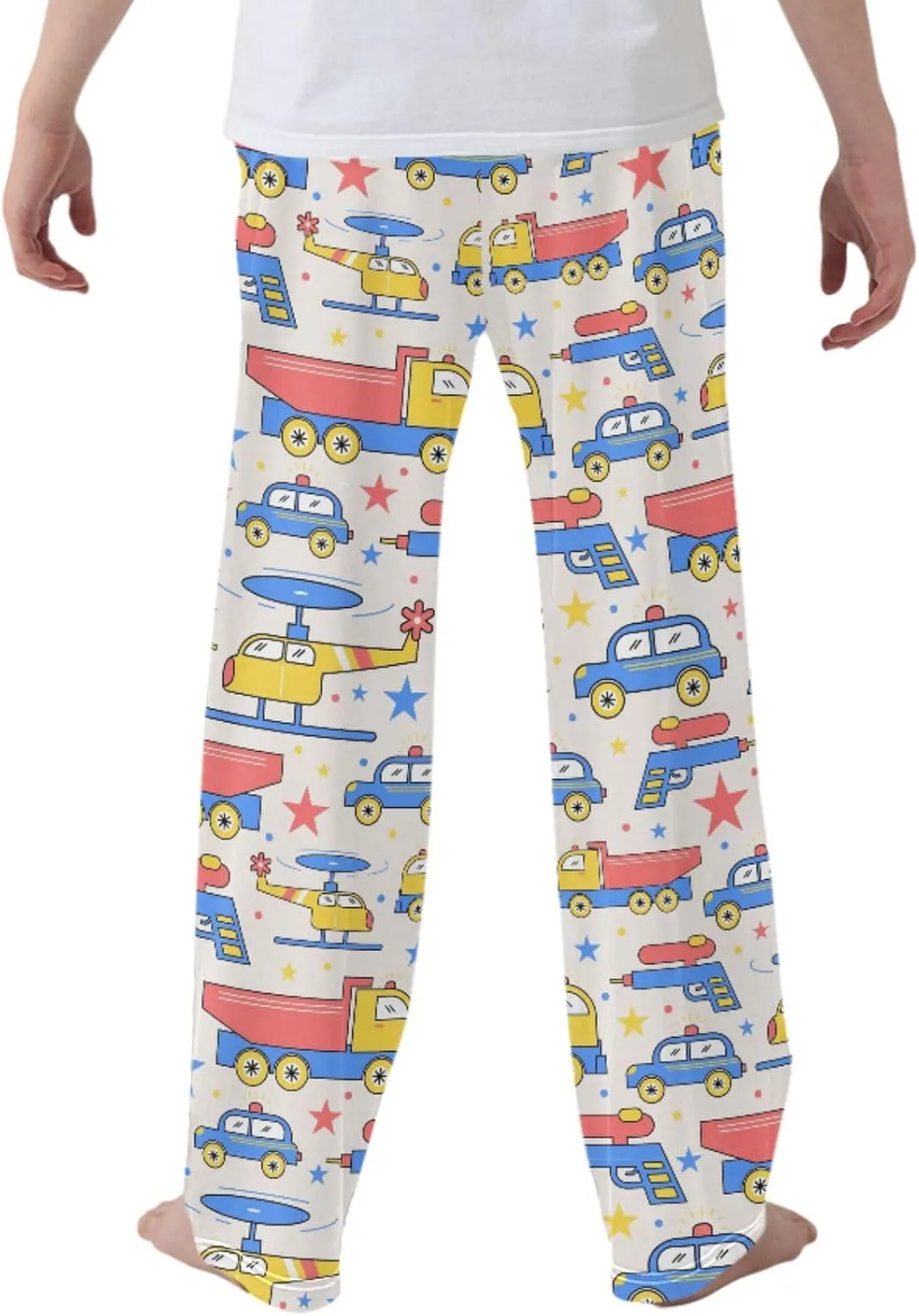 Pigsaly Boys' Pants Toys Car Truck Long Bottoms Star Gun Helicopter Jogger Pants Elastic Waist Trousers with Pockets S