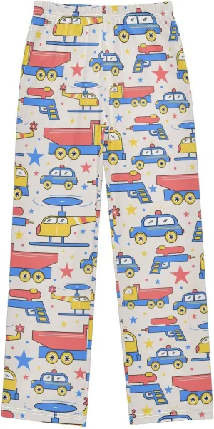 Pigsaly Boys' Pants Toys Car Truck Long Bottoms Star Gun Helicopter Jogger Pants Elastic Waist Trousers with Pockets S