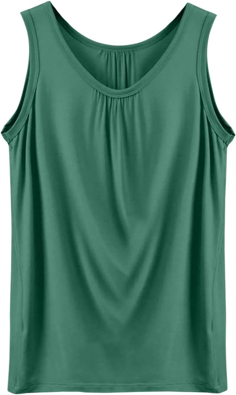 Plus Size Womens Tank Tops V Neck Loose Fitting Sleeveless Tshirts Pleated Summer Maternity Tunic Tops Blouse Shirts