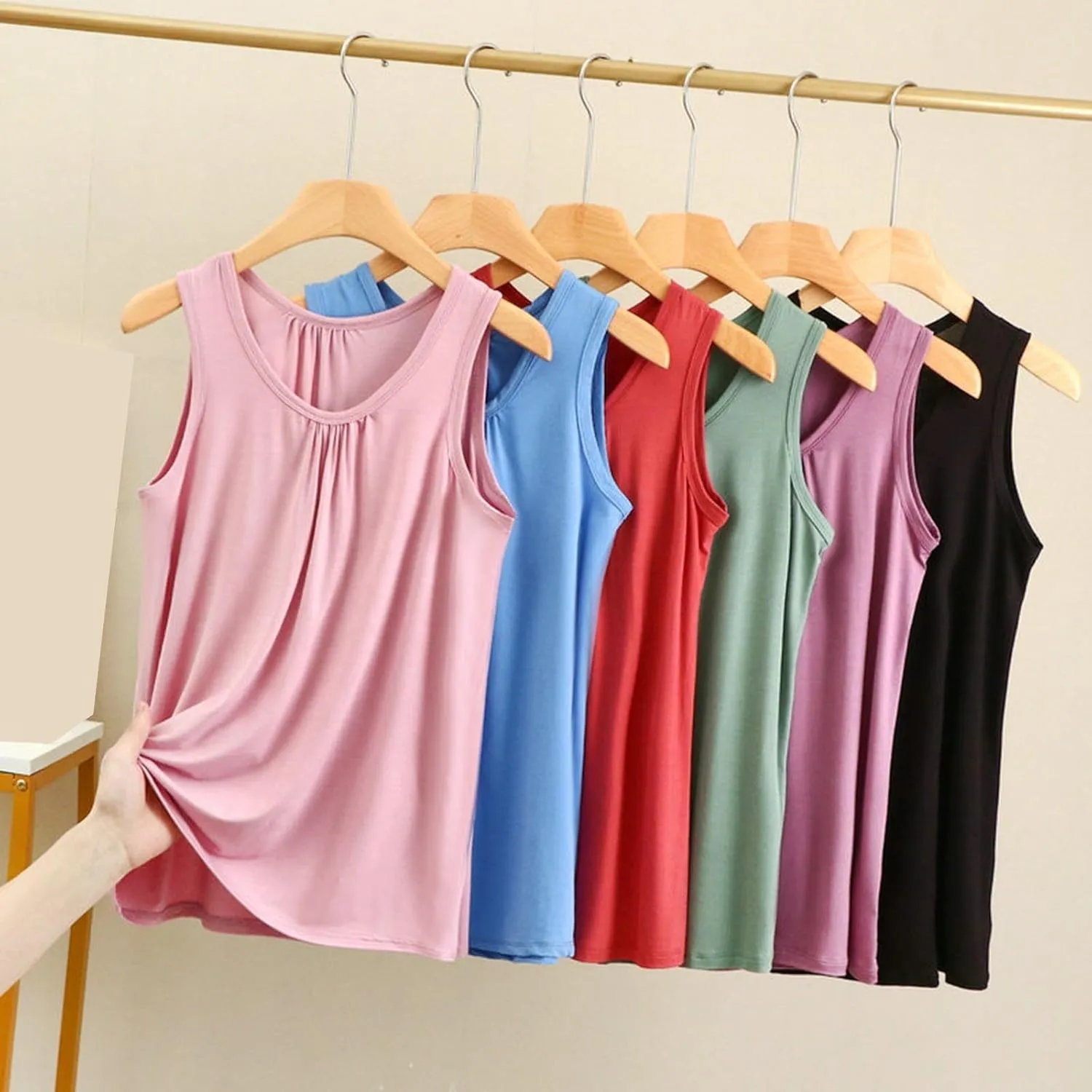 Plus Size Womens Tank Tops V Neck Loose Fitting Sleeveless Tshirts Pleated Summer Maternity Tunic Tops Blouse Shirts