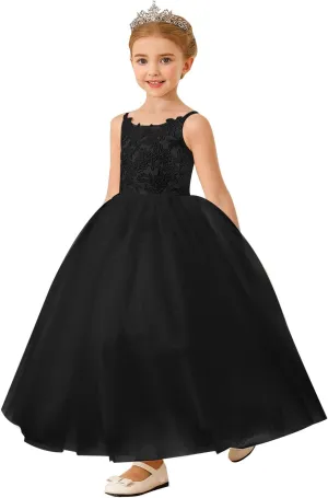 PLwedding Flower Girls Lace Tulle Ball Gowns First Communion Dresses