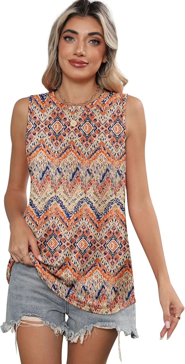 SAMPEEL Womens Tank Tops Loose Casual Summer Tops Crew Neck Basic Sleeveless Shirts Trendy 2025