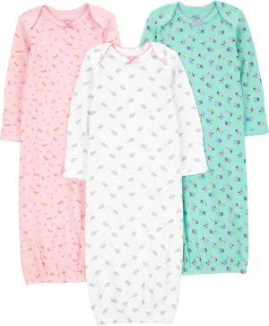 Simple Joys by Carter's Baby Girls' 3-Pack Cotton Sleeper Gown
