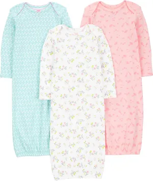 Simple Joys by Carter's Baby Girls' 3-Pack Cotton Sleeper Gown