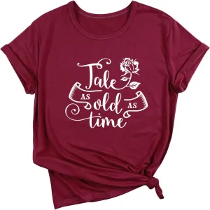 STYLEIE Women Tale As Old As Time Tee Tops Letter Print Graphic Tees Vintage Tanks Tops
