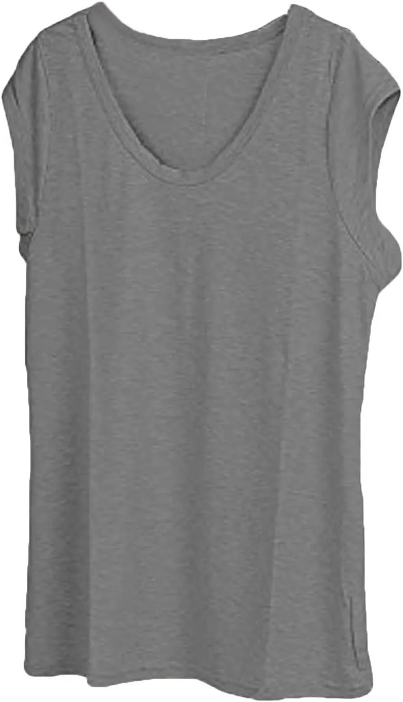 Summer Tops for Women 2023 Trendy Womens' Cap Sleeve Casual Loose Fit Basic Shirts Tank Tops