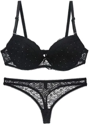 Swbreety Women's Lingerie Sexy Push up Lace Bra Underwear Bikini Panties Set