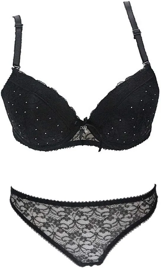 Swbreety Women's Lingerie Sexy Push up Lace Bra Underwear Bikini Panties Set