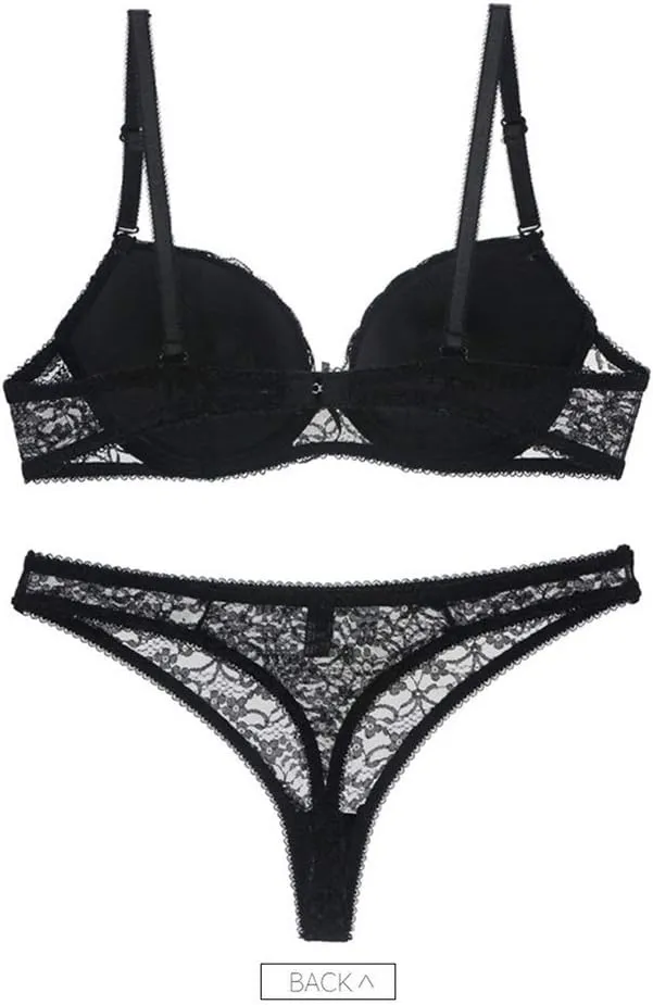 Swbreety Women's Lingerie Sexy Push up Lace Bra Underwear Bikini Panties Set
