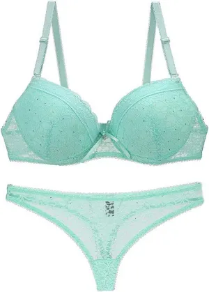 Swbreety Women's Lingerie Sexy Push up Lace Bra Underwear Bikini Panties Set