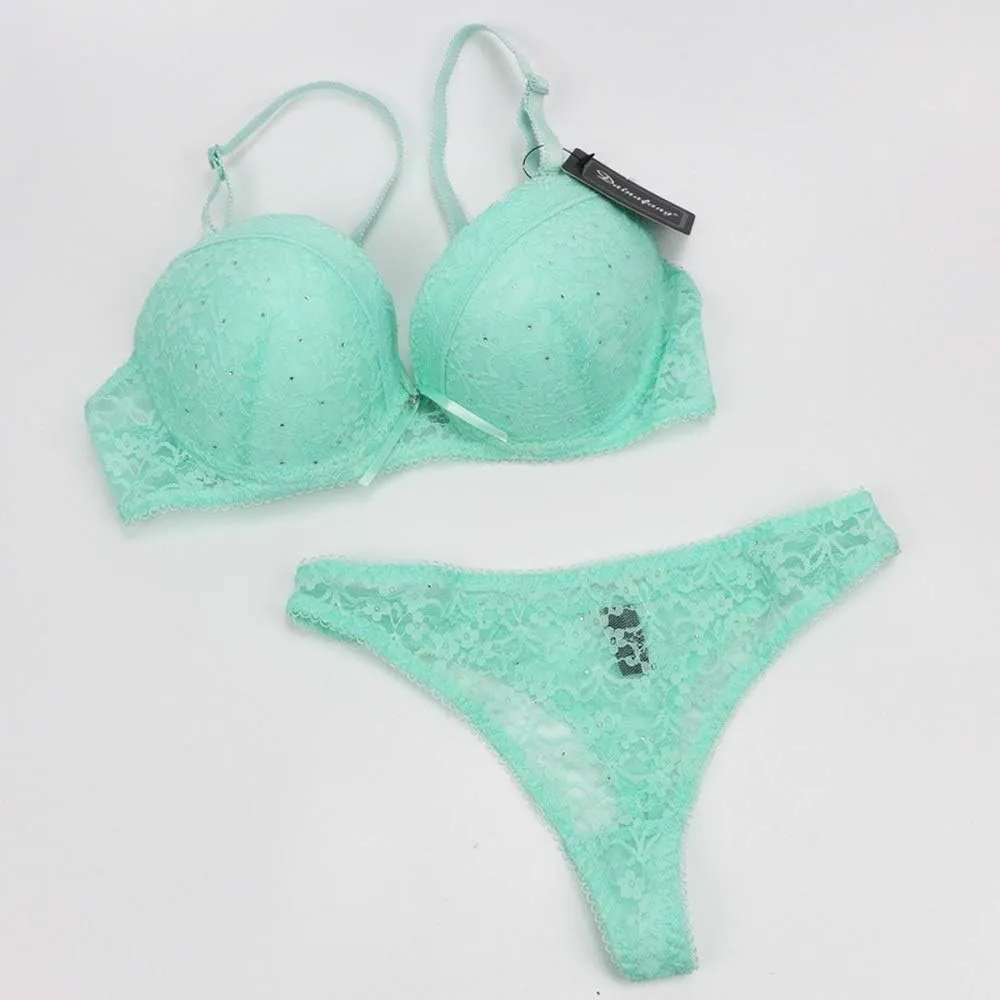 Swbreety Women's Lingerie Sexy Push up Lace Bra Underwear Bikini Panties Set