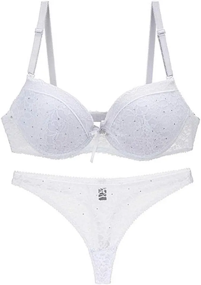 Swbreety Women's Lingerie Sexy Push up Lace Bra Underwear Bikini Panties Set