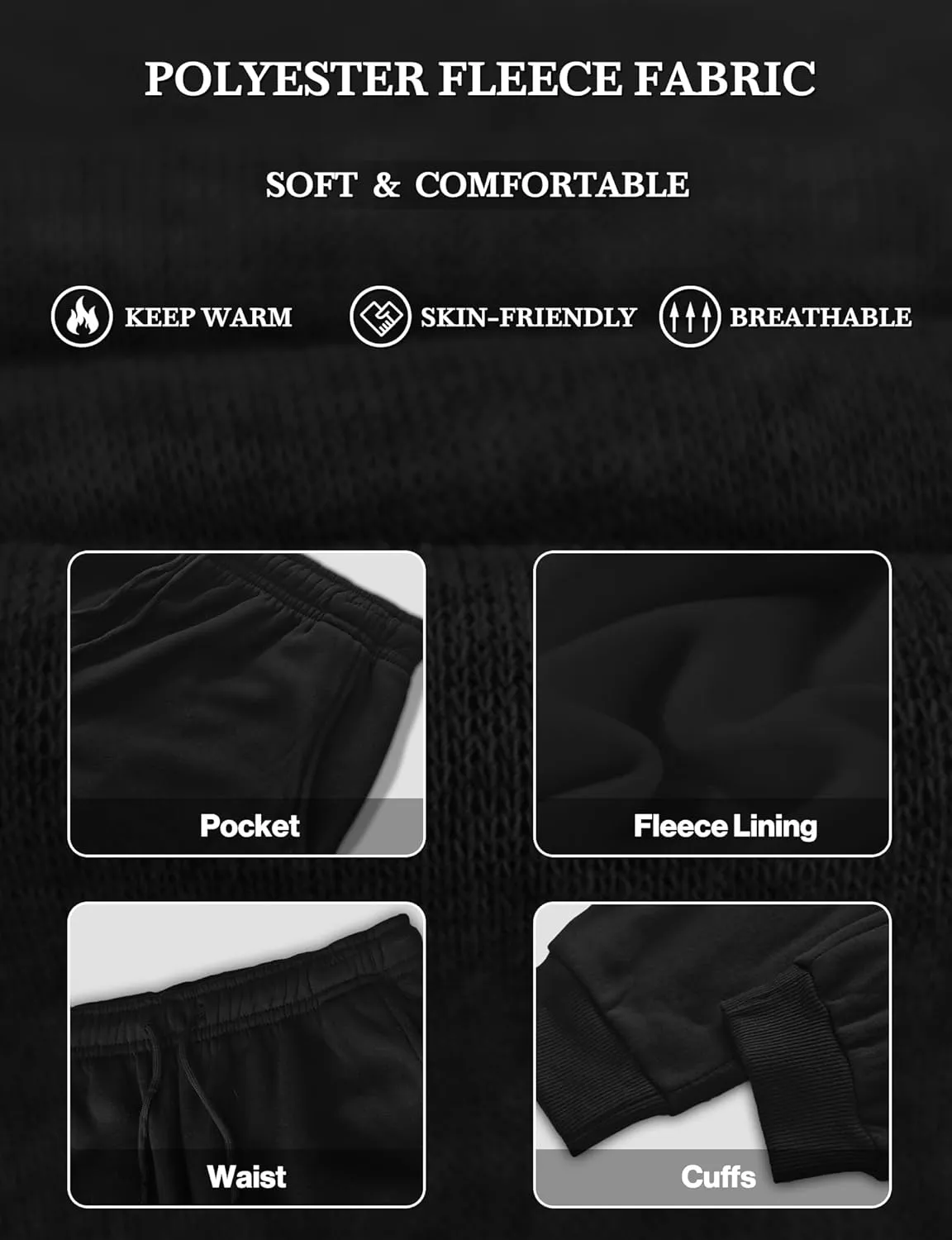 Sweatpants Joggers for Men Women Fleece Pants with Pockets Lightweight Casual