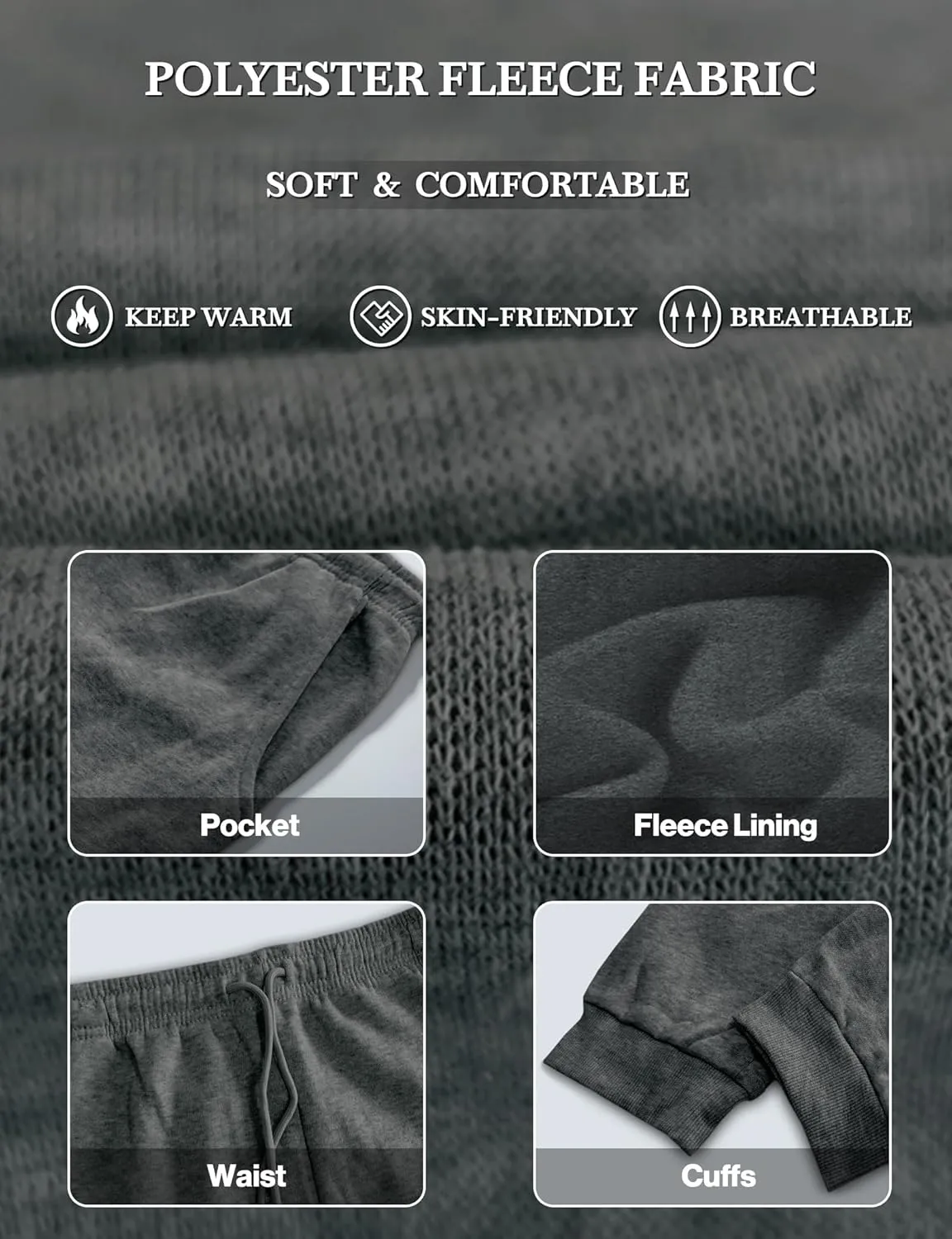Sweatpants Joggers for Men Women Fleece Pants with Pockets Lightweight Casual