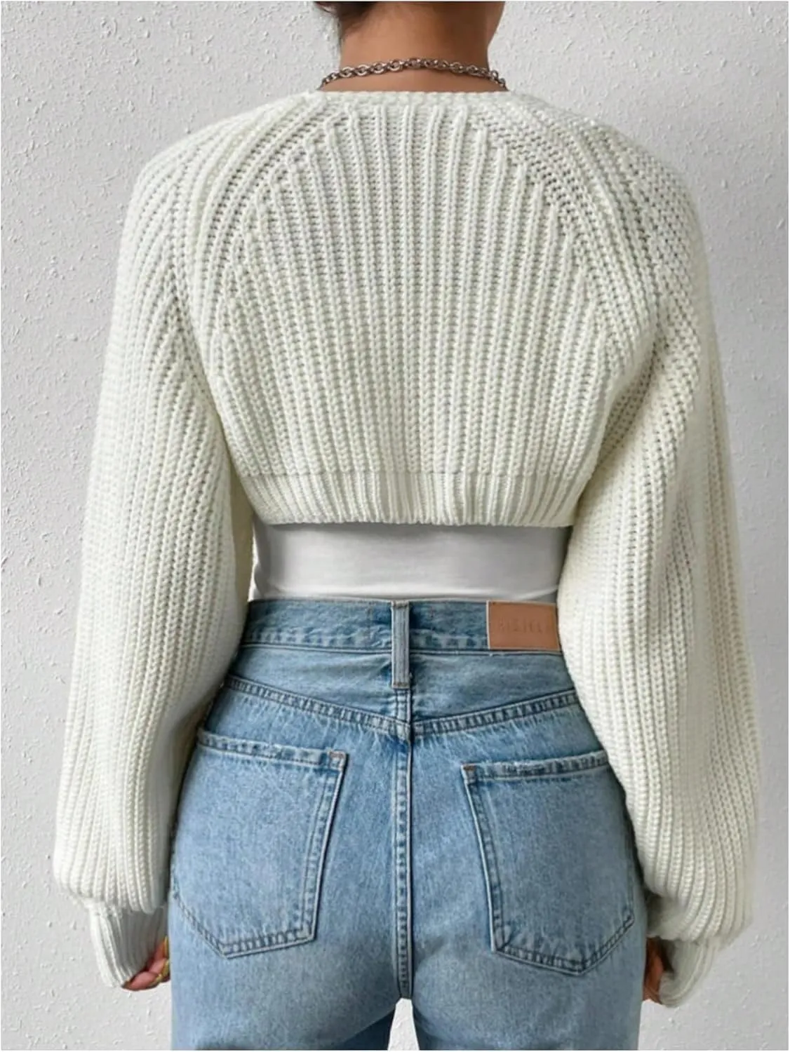 SweatyRocks Women's Cropped Open Front Cardigan Sweaters Long Sleeve Cable Knit Shrug