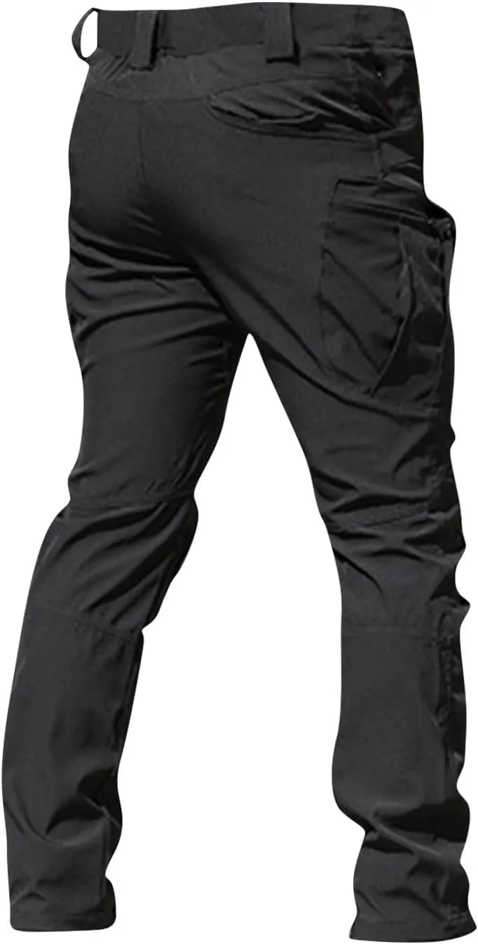 Tactical Pants for Men Camo Military Cargo Pants Work Track Pants Skinny Leg Parachute Pants with Pockets