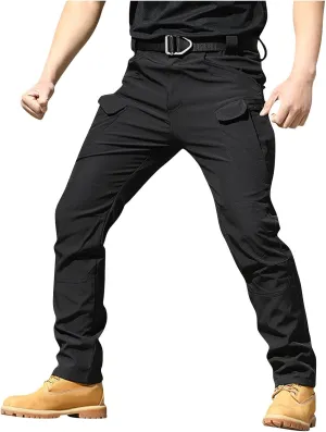 Tactical Pants for Men Camo Military Cargo Pants Work Track Pants Skinny Leg Parachute Pants with Pockets