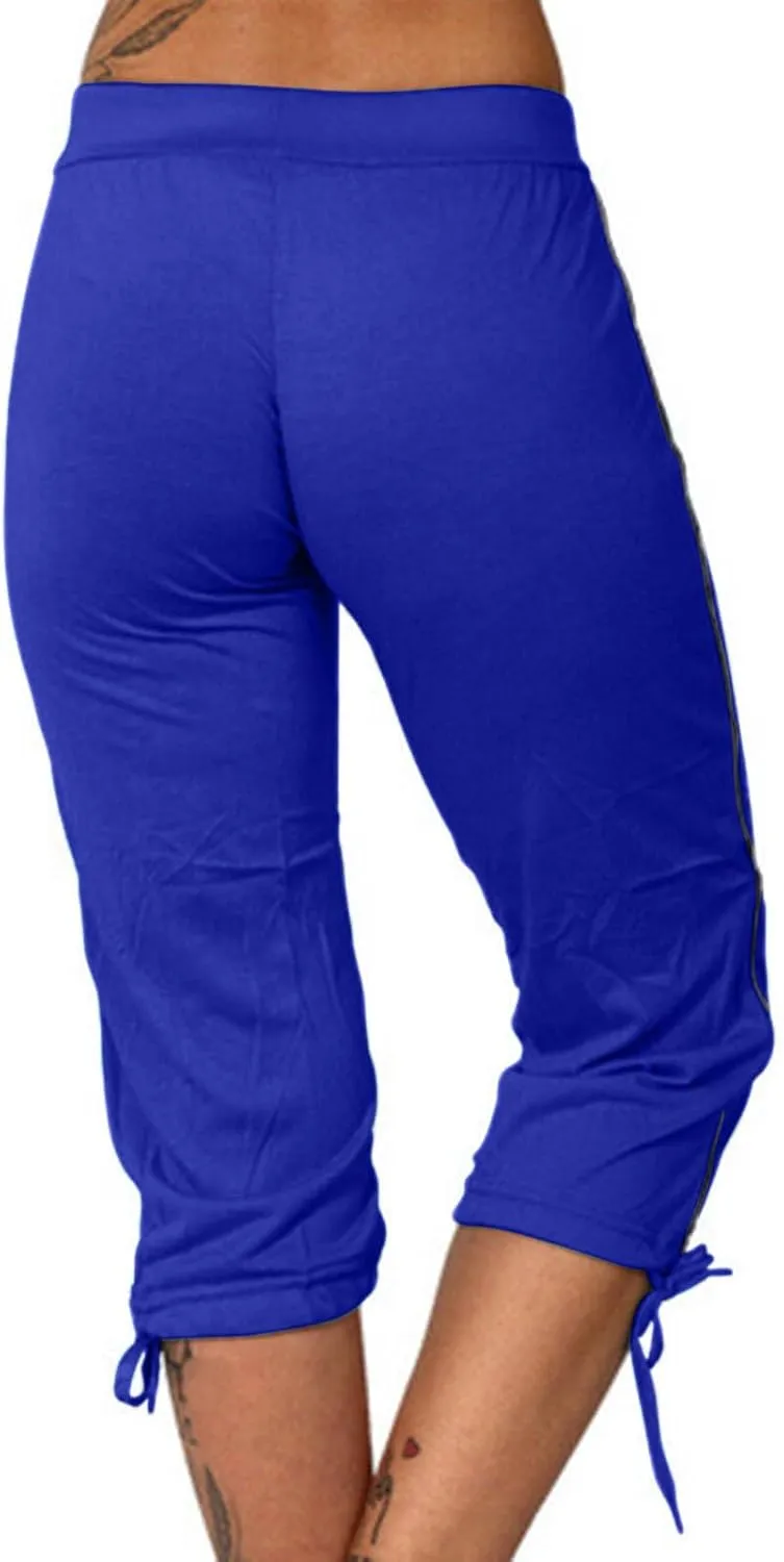 TANGNADE Women's Capri Joggers Athletic Casual Soft Sweatpants with Pockets Elastic Waist Drawstring Travel Bottoms Summer