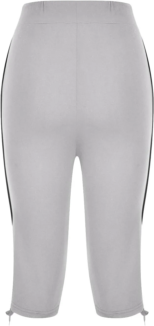 TANGNADE Women's Capri Joggers Athletic Casual Soft Sweatpants with Pockets Elastic Waist Drawstring Travel Bottoms Summer