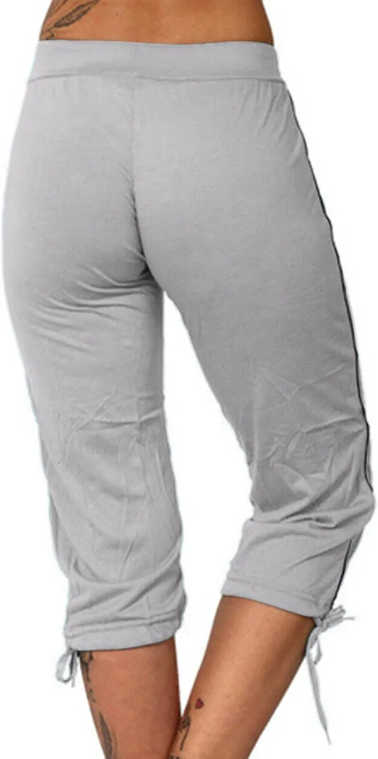 TANGNADE Women's Capri Joggers Athletic Casual Soft Sweatpants with Pockets Elastic Waist Drawstring Travel Bottoms Summer