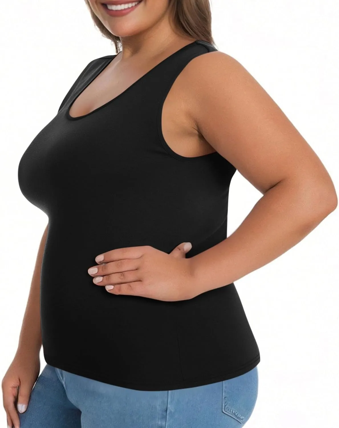 Tank Tops for Women with Built in Bras Plus Size Sports Padded Bras Summer Workout Camis Sleeveless Under Clothes
