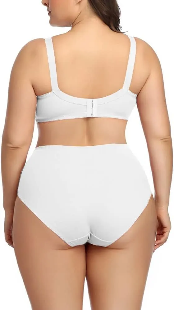 TELIMUSSTO Women Sexy Lingerie Set Underwire High Waist Bra and Panty Set 2 Piece Minimizer Bras