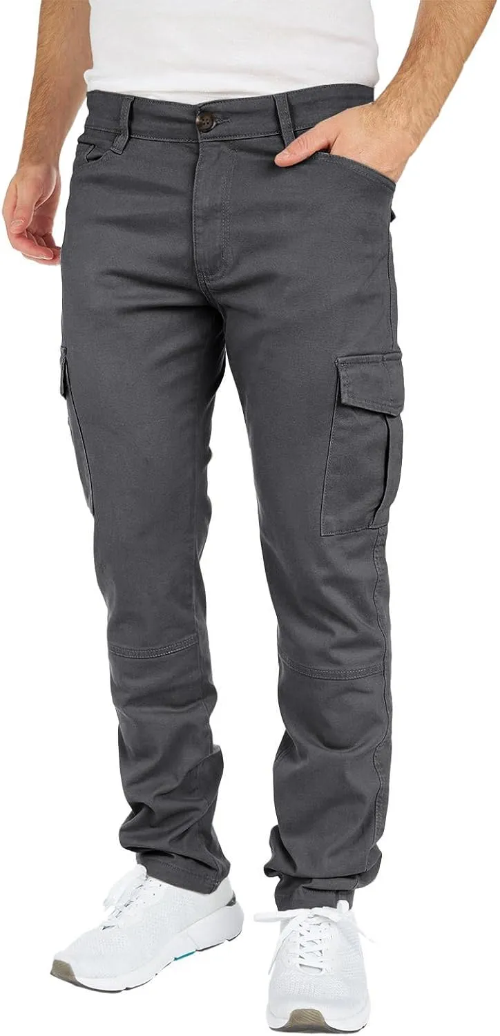 THWEI Mens Cargo Pants Casual Joggers Cotton Stretch Elastic Waist Work Pant