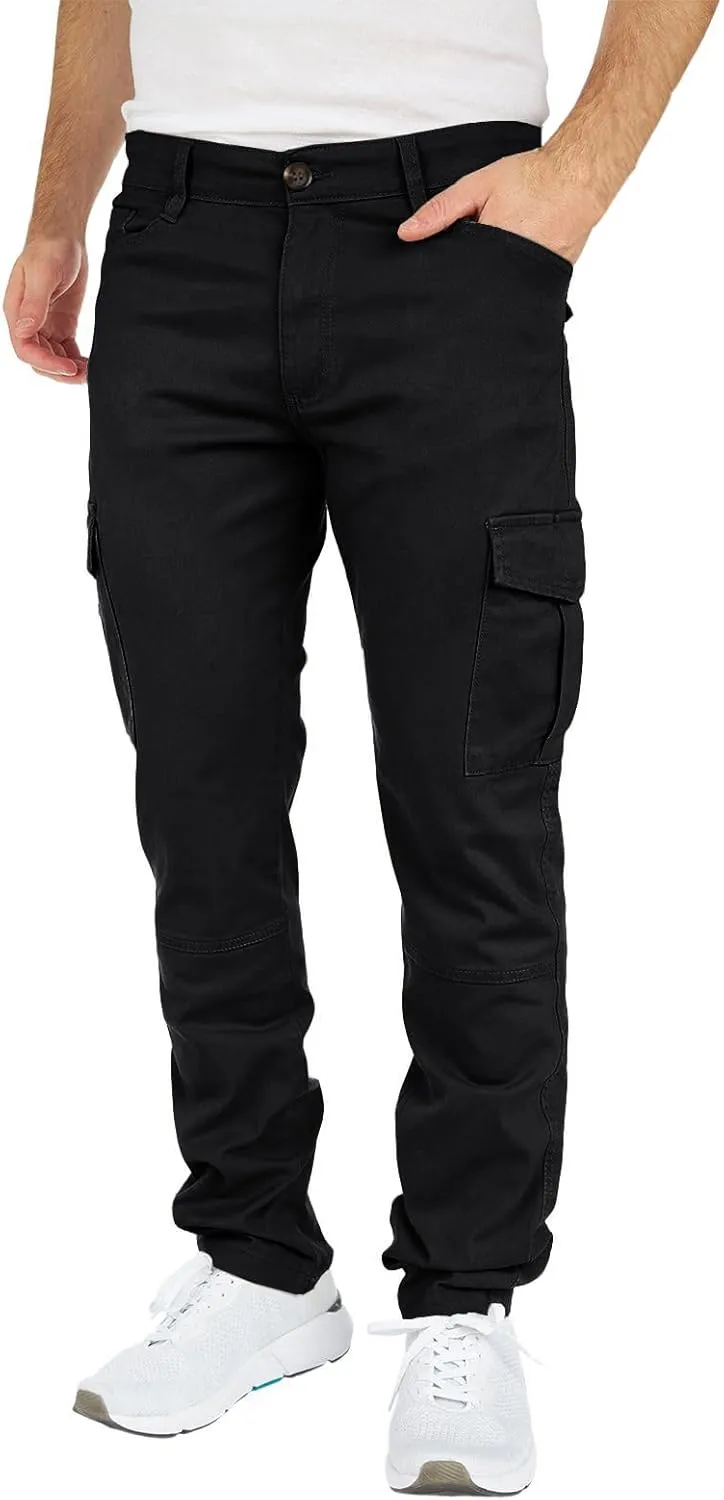 THWEI Mens Cargo Pants Casual Joggers Cotton Stretch Elastic Waist Work Pant