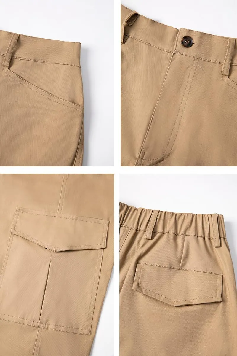 THWEI Mens Cargo Pants Casual Joggers Cotton Stretch Elastic Waist Work Pant