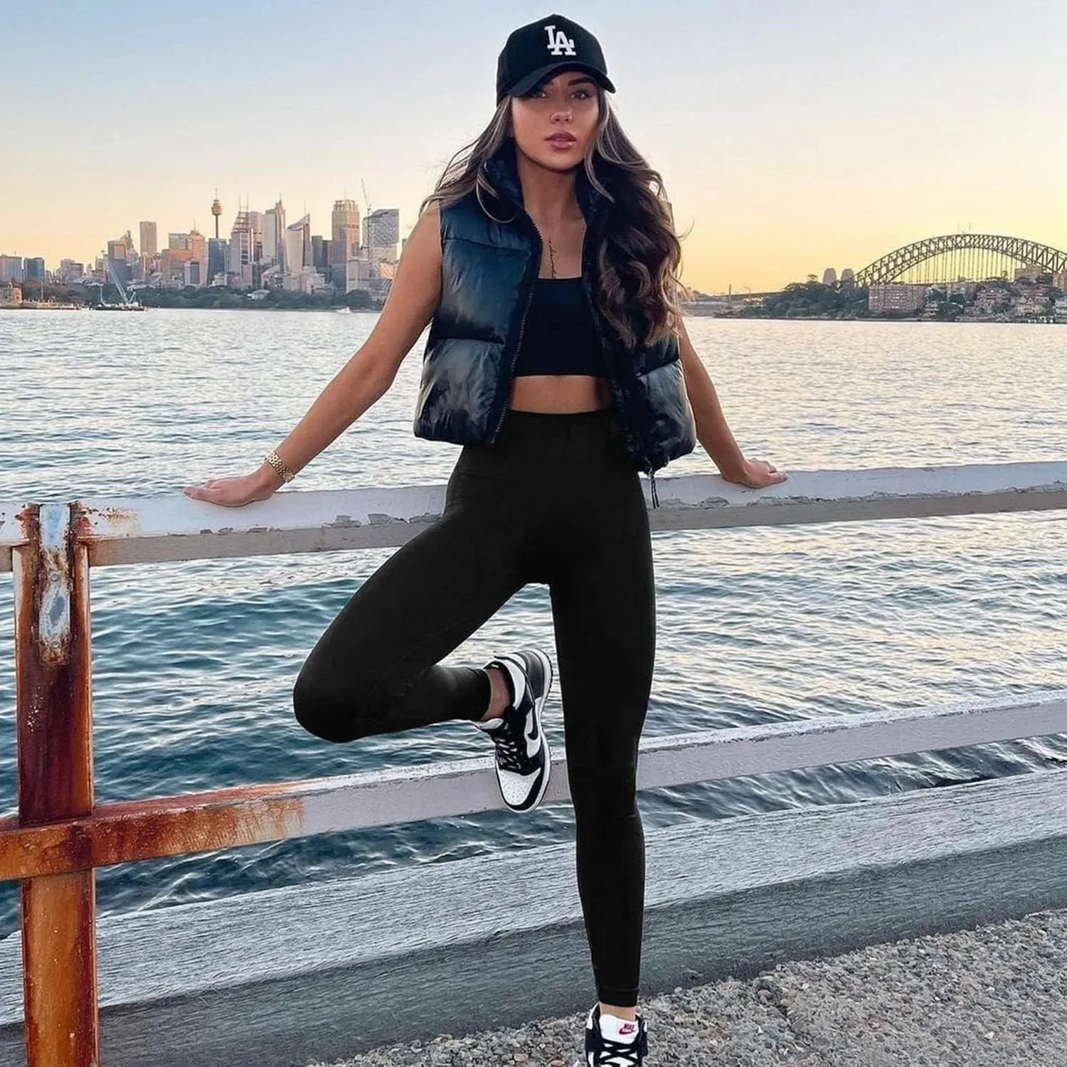 TNNZEET 3 Pack Leggings for Women - Black Tummy Control High Waisted Soft Yoga Pants for Workout Gym Running with Pockets