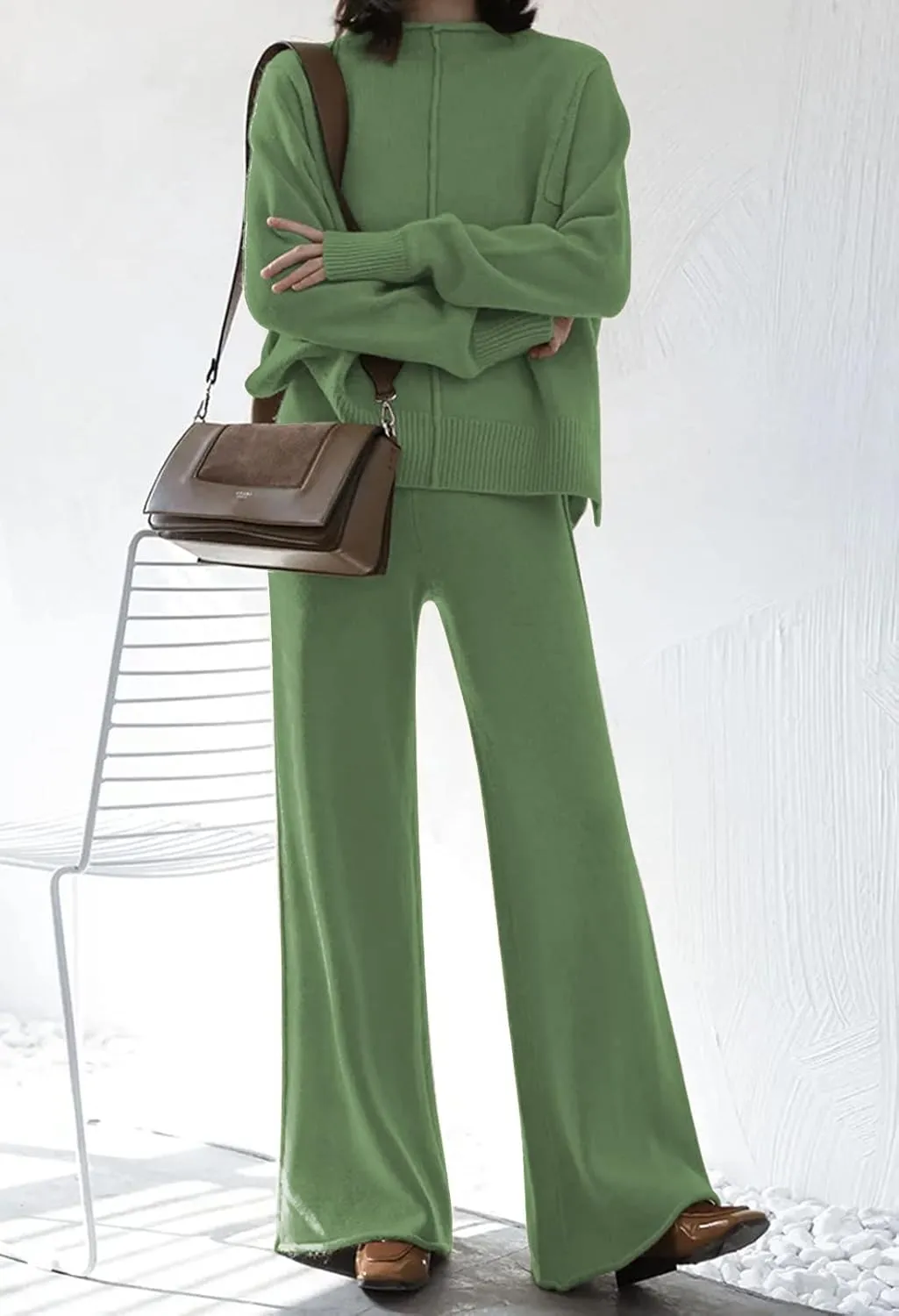 TOLENY Women's 2 Piece Lounge Sets Pullover Sweater and Wide Leg Pants Tracksuit Outfits
