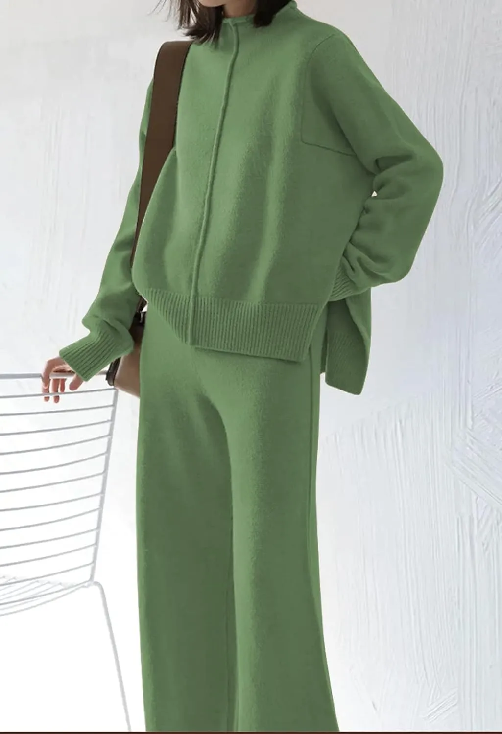 TOLENY Women's 2 Piece Lounge Sets Pullover Sweater and Wide Leg Pants Tracksuit Outfits