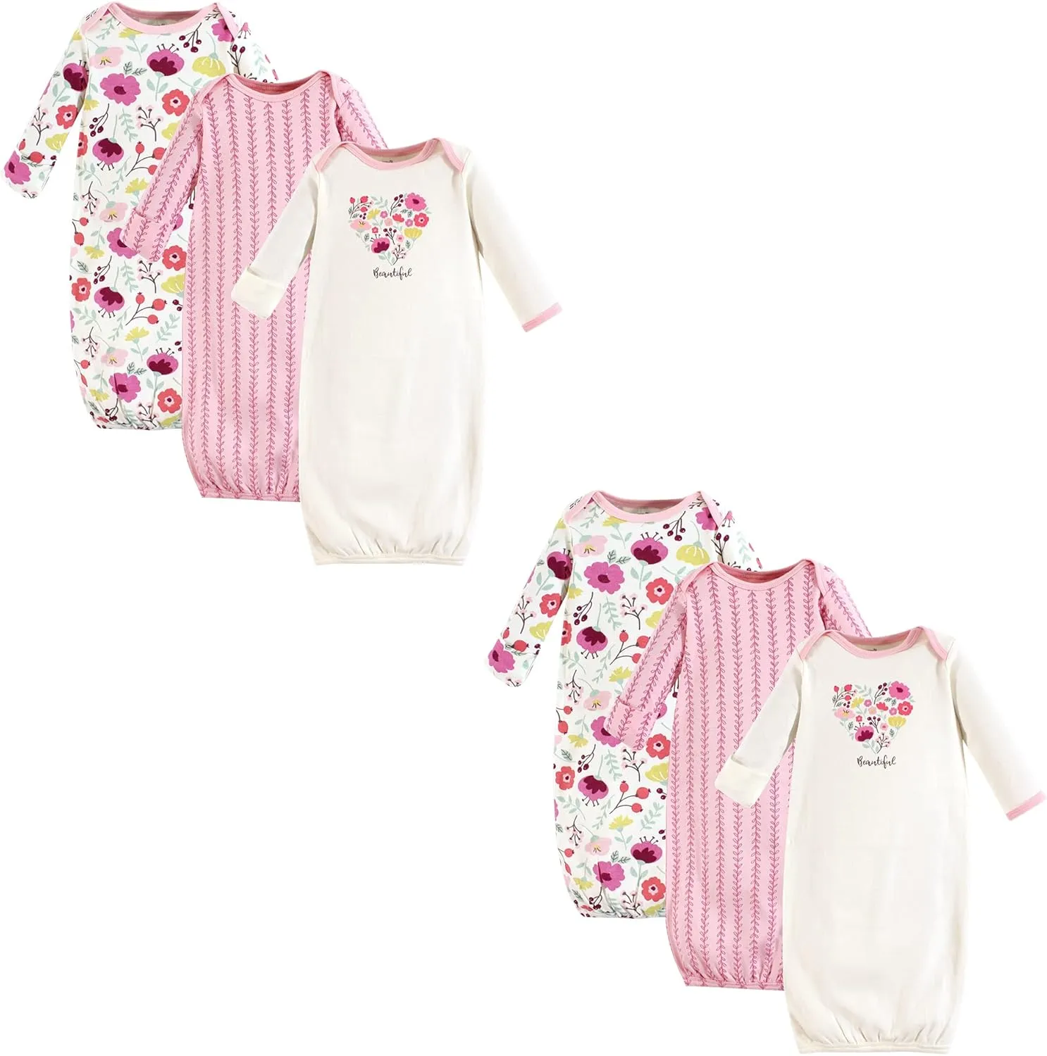Touched by Nature Baby Girls' Organic Cotton Gowns Multi-pack