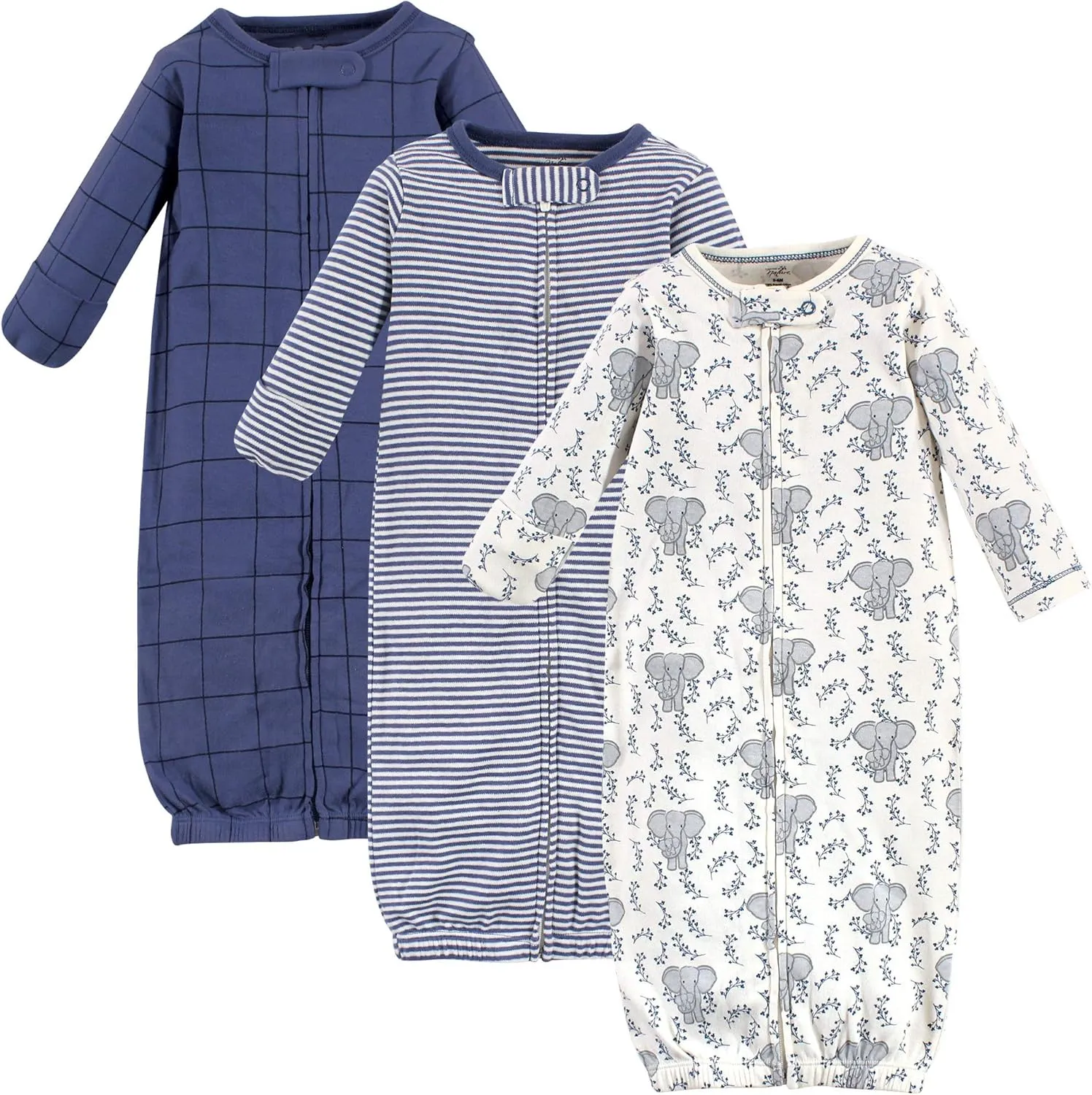 Touched by Nature Baby Organic Cotton Zipper Gowns