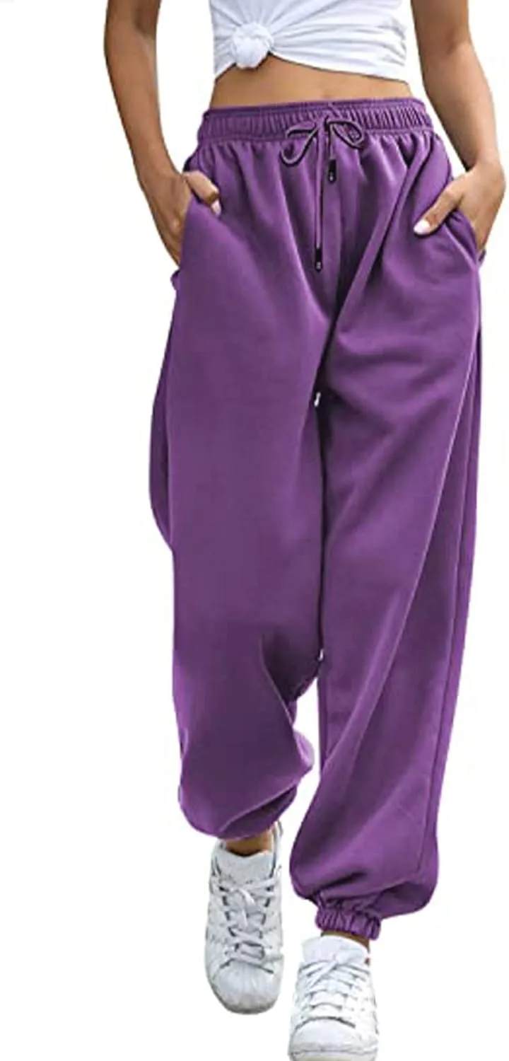 TSMNZMU Womens Cinch Bottom Sweatpants High Waist Jogger Pants for Gym Sporty Athletic Fit Lounge Trousers with Pockets