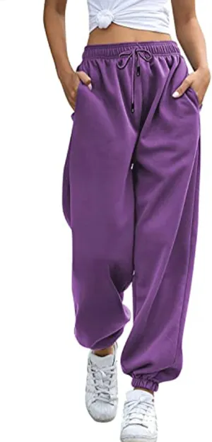 TSMNZMU Womens Cinch Bottom Sweatpants High Waist Jogger Pants for Gym Sporty Athletic Fit Lounge Trousers with Pockets