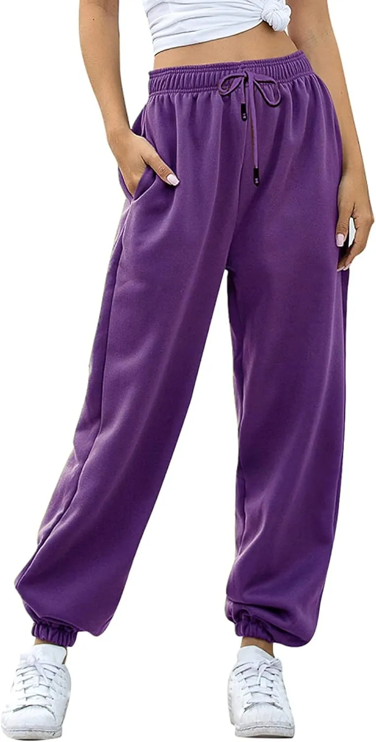 TSMNZMU Womens Cinch Bottom Sweatpants High Waist Jogger Pants for Gym Sporty Athletic Fit Lounge Trousers with Pockets